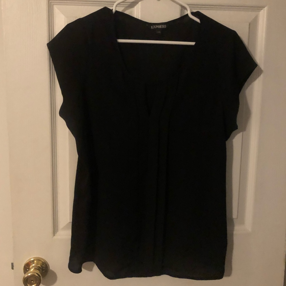 Express Black Dress Shirt ~ Business, Classy Casual, Dressy Chic Top, Large